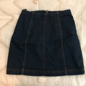 dark blue denim skirt